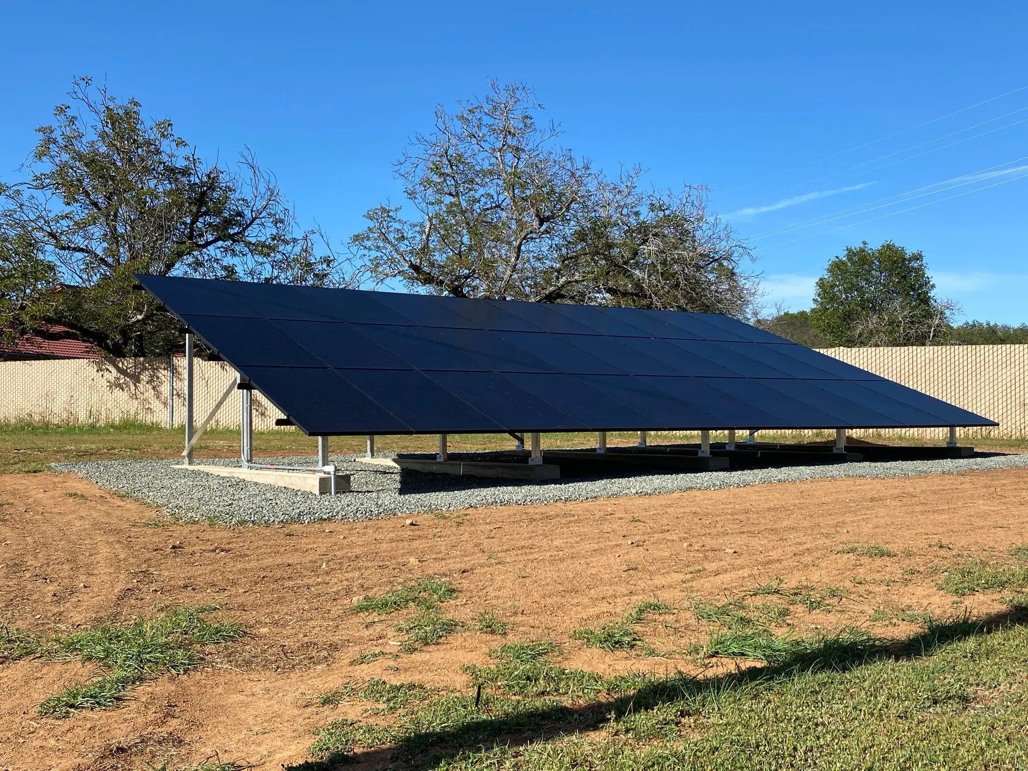 Residential ground mount solar installation in Kelseyville CA