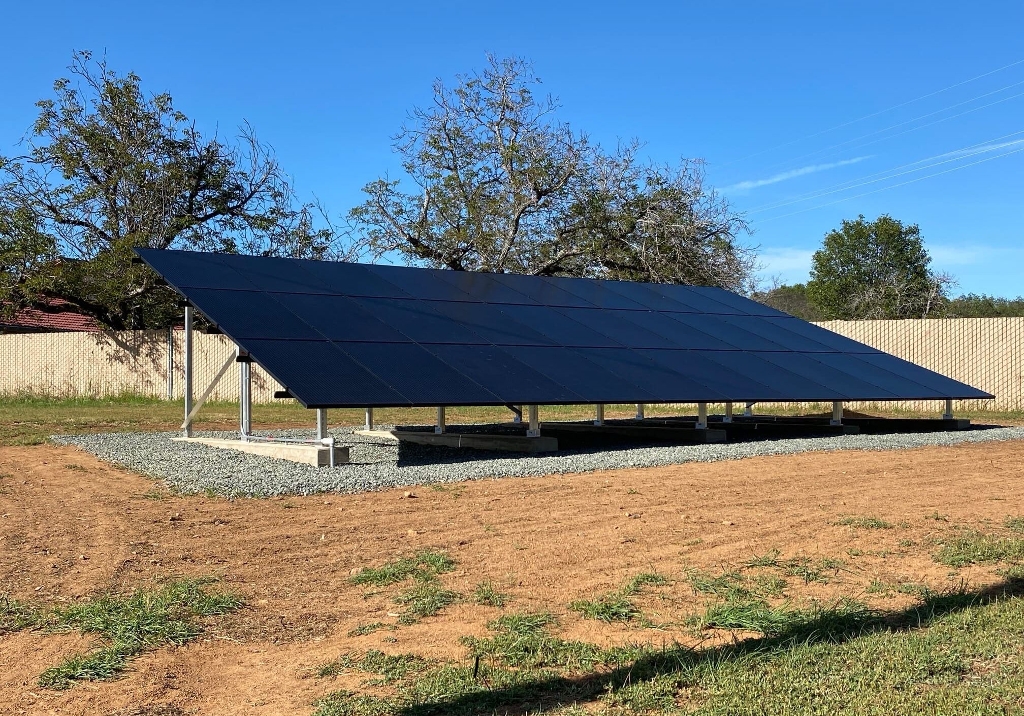 Residential ground mount solar installation in Kelseyville CA